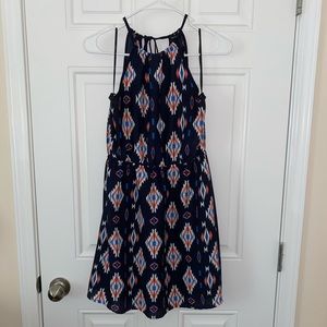High neck, open back, mini, Forever 21 dress.